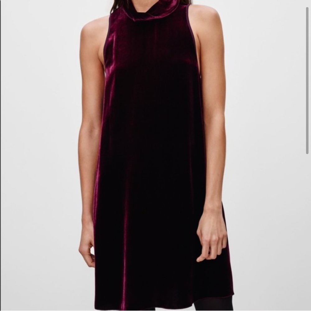 Burgundy Mock Neck Dress | Aritzia